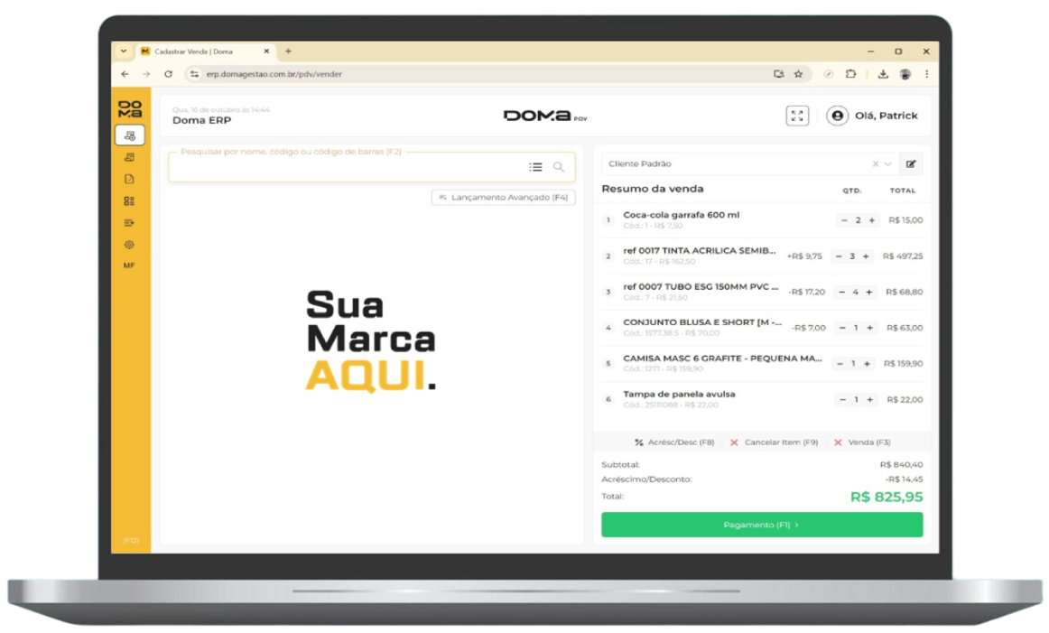 Sistema PDV Emissor de Cupom Fiscal Eletrônico - NFCe - Doma Moda
