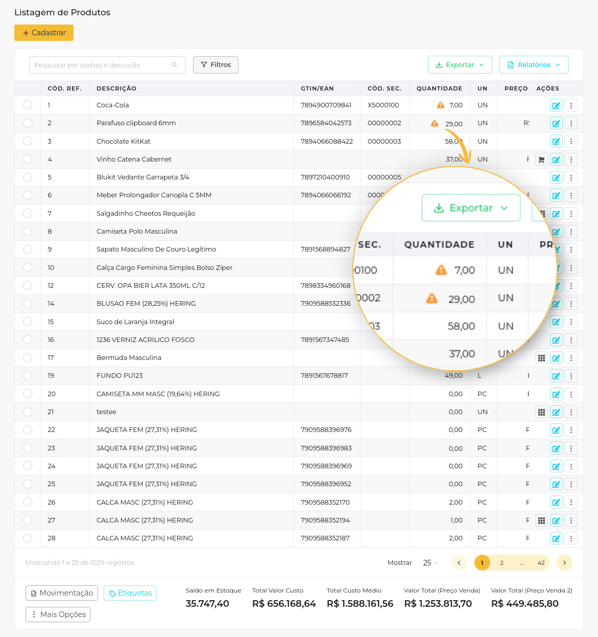 Alerta de Estoque Mínimo - Doma 