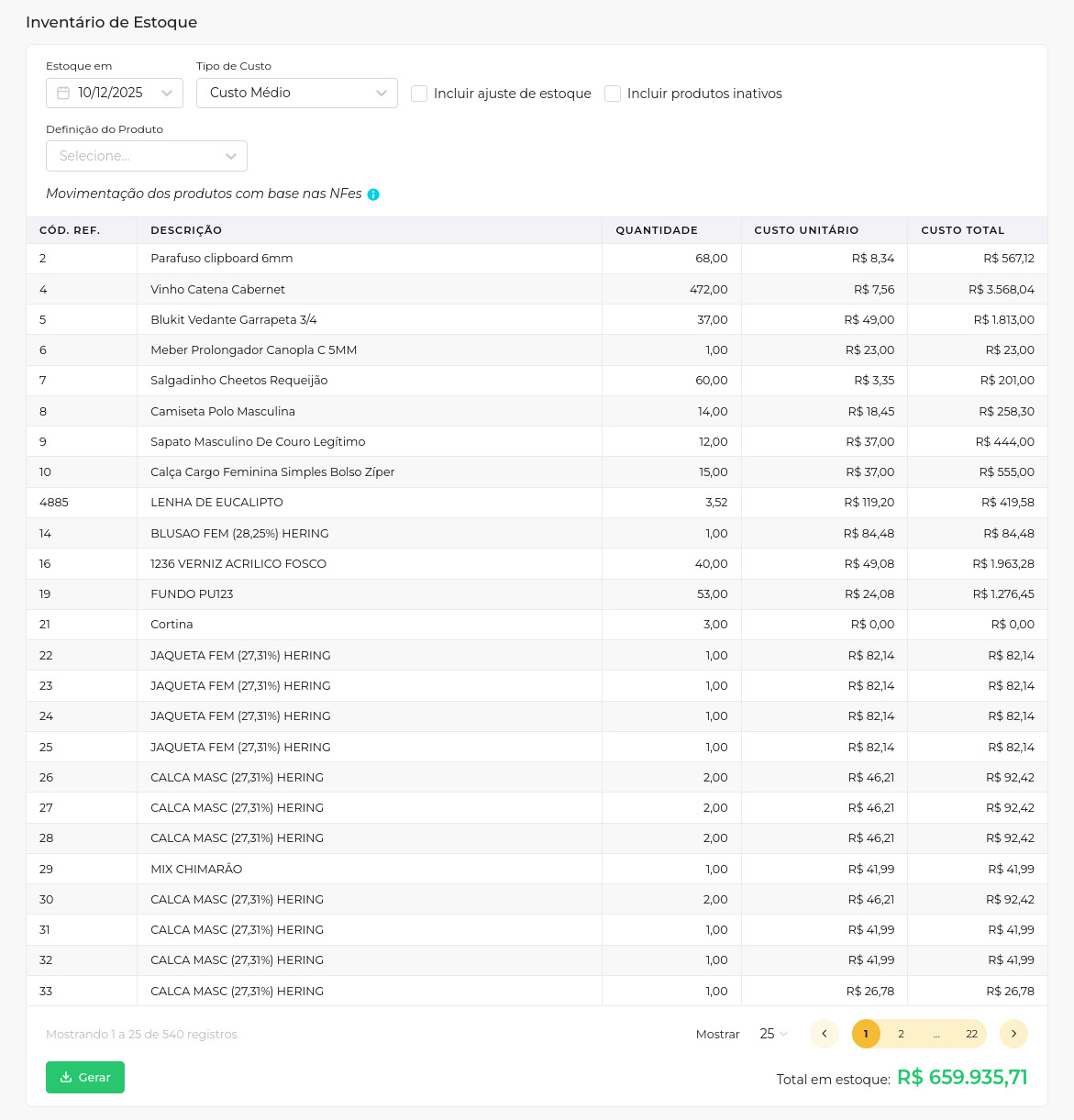 Inventário de Estoque - Doma 